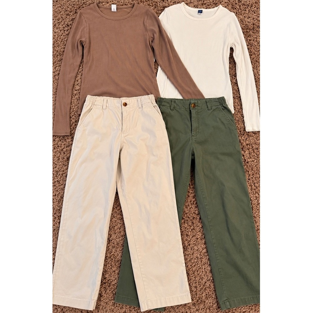 Old Navy Women's 4 Piece Bundle Size Medium Tall Plush Tees & Chino Pants